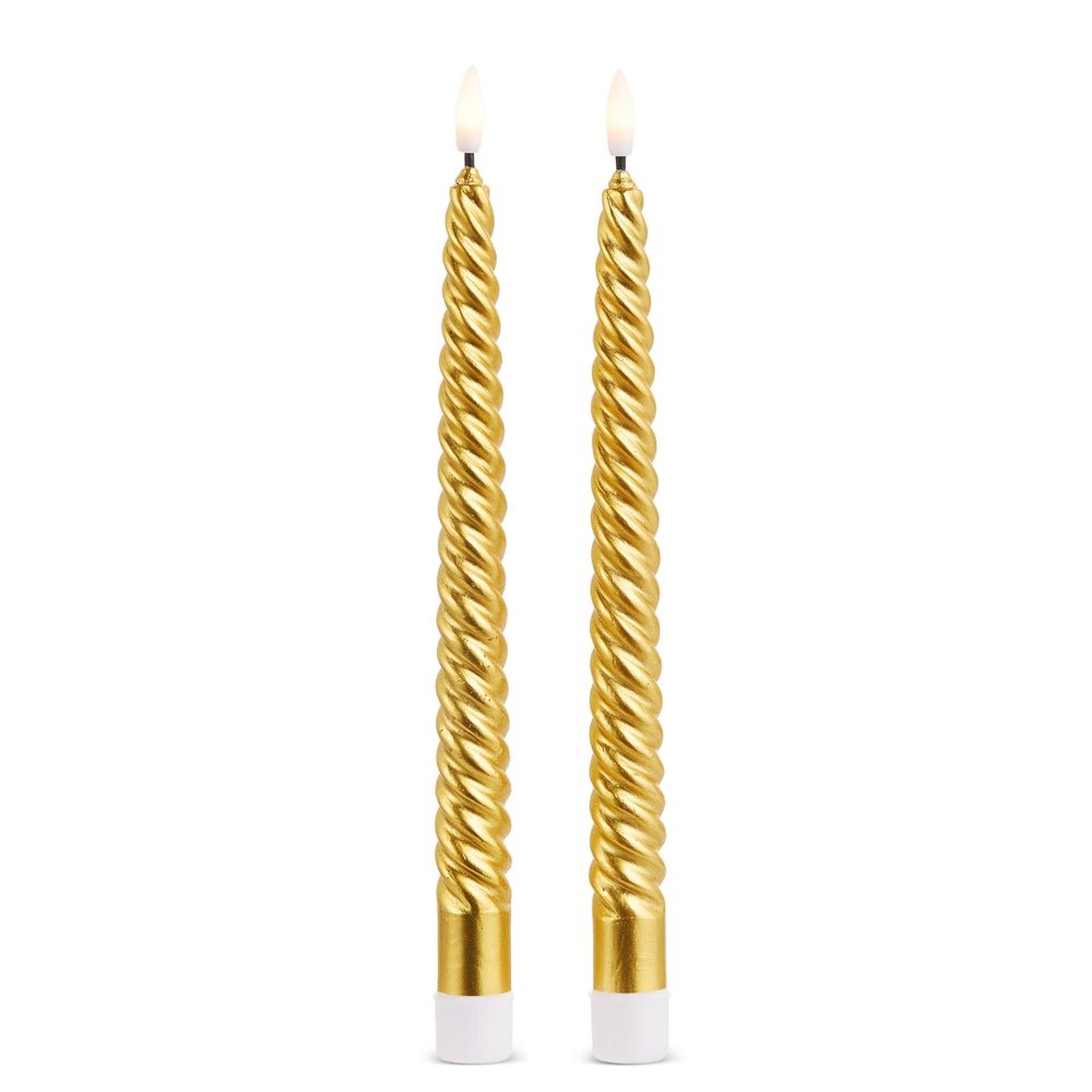 Gold Twist Skinny Taper Candles | RAZ Imports - From Me To You
