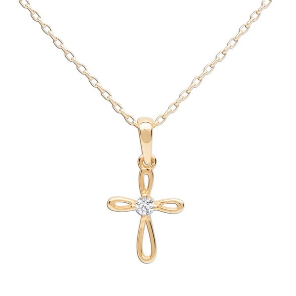 GPBCN - 201 - Cross - Gold Plated Infinity Cross Necklace - From Me To You