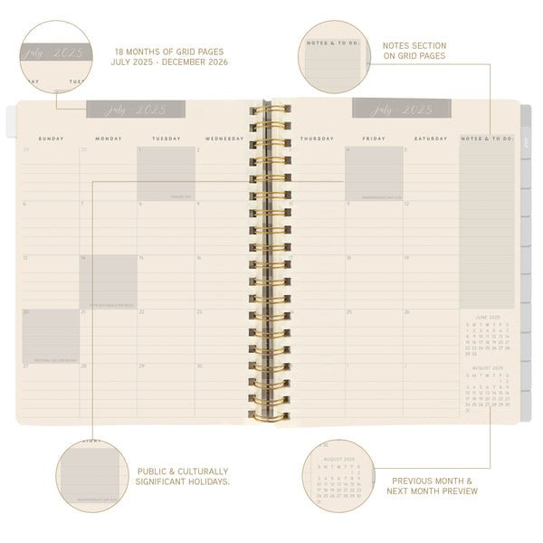 Graphique - Dolce Vita 6 x 8 18 - Month Hardbound Spiral Planner - From Me To You