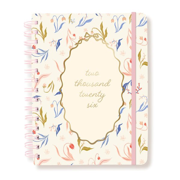 Graphique - Farmhouse Floral 6 x 8 18 - Month Hardbound Spiral Planner - From Me To You