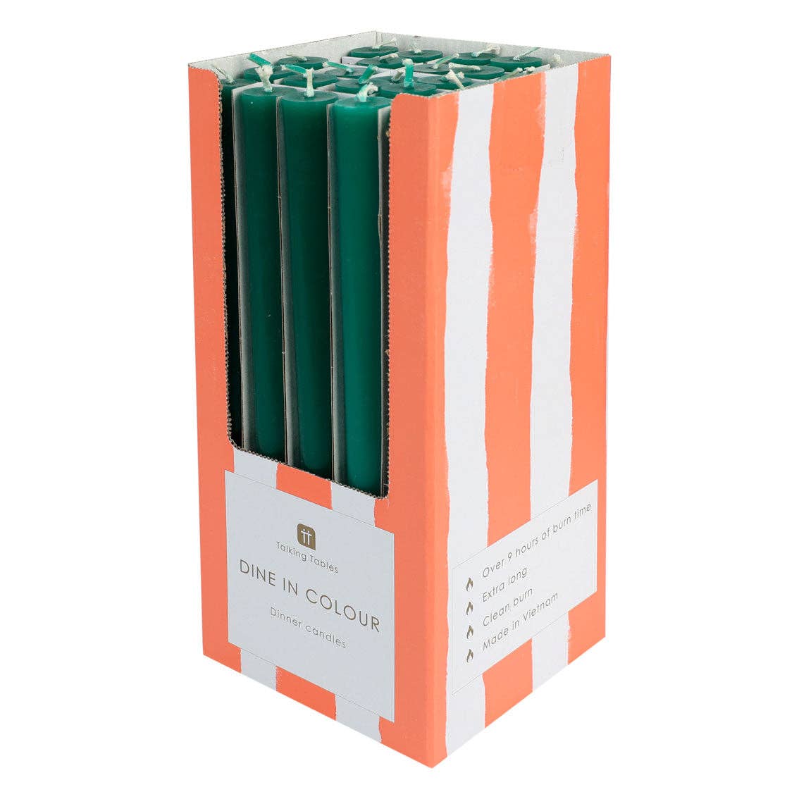Green Taper Candles | 25 Candles | POS Unit | Christmas | - From Me To You