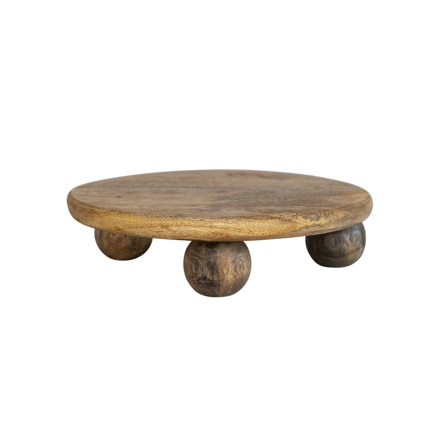 Hand - Carved Mango Wood Pedestal, Natural - From Me To You