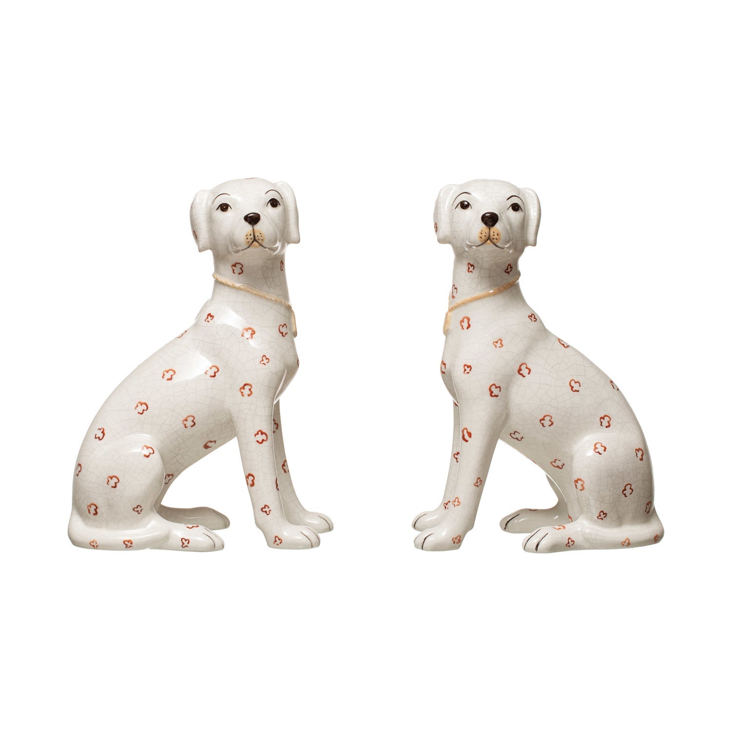 Hand - Painted Ceramic Dog, Crackle Finish, 2 Styles - From Me To You