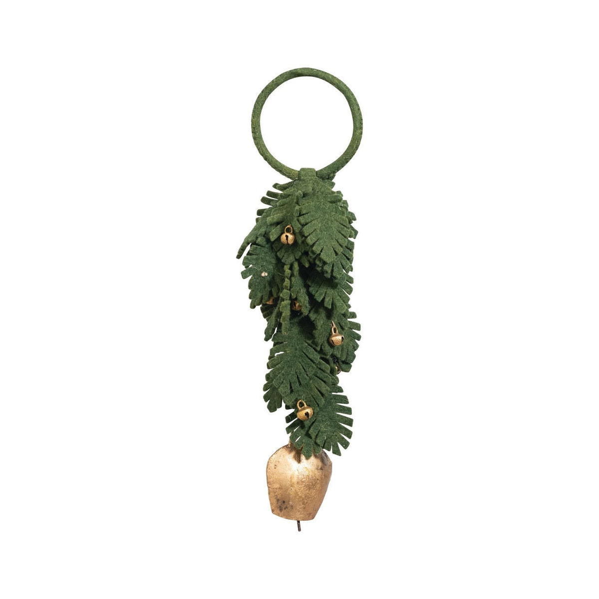 Handmade Wool Felt Leaves Door Hanger with Metal Bells - From Me To You