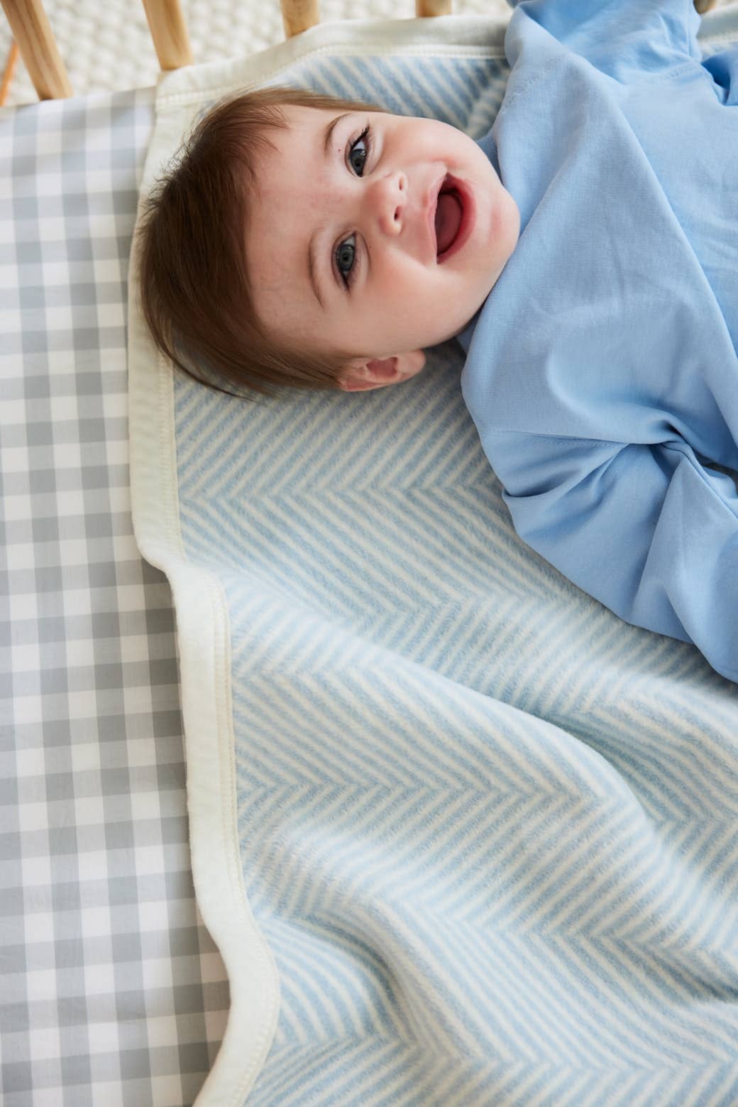 Harborview Herringbone Sky Mini Blanket - From Me To You
