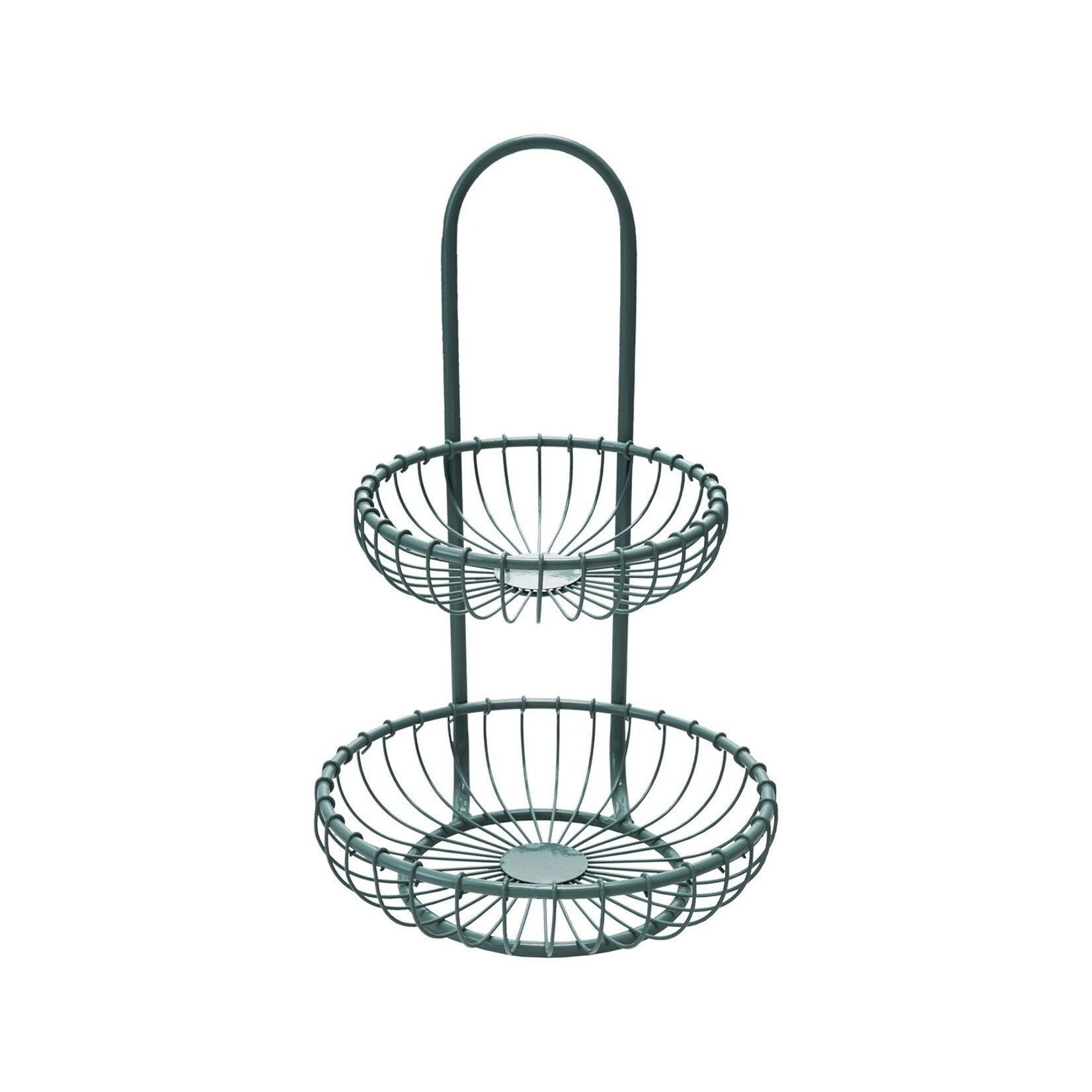 Hazel Mazel 16 - 1/4"H Metal 2 - Tier Basket, Mint Color - From Me To You