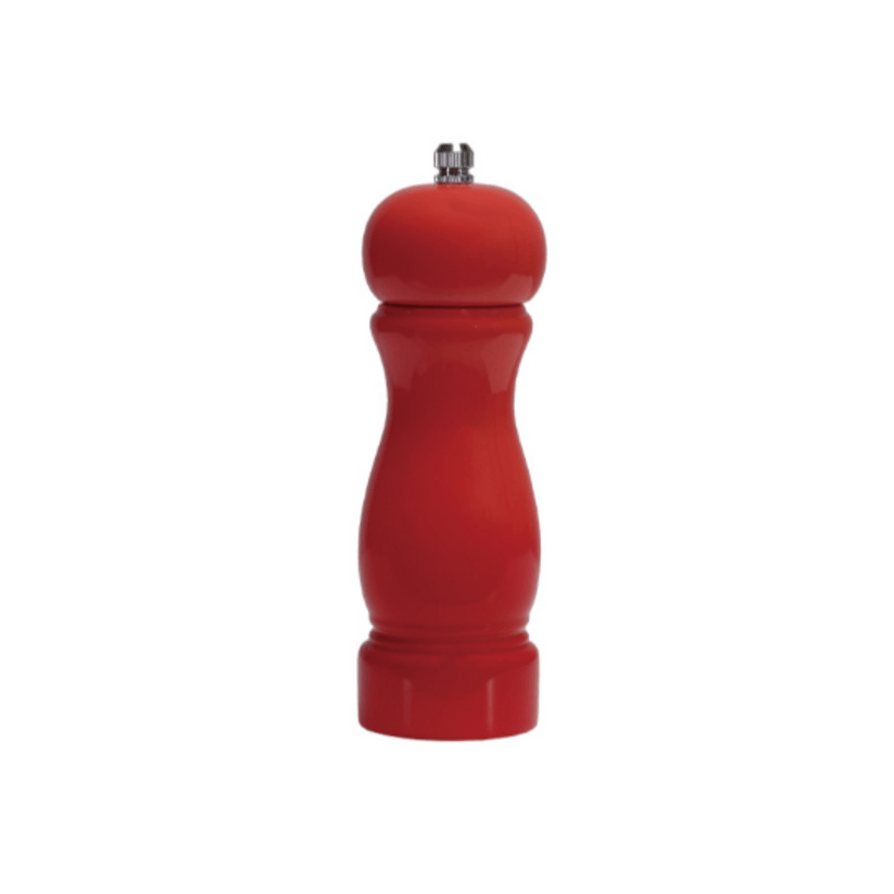Hazel Mazel 2 - 1/4"Rd x 6 - 1/2"H Rubberwood Salt & Pepper Mill - Coral Red - From Me To You