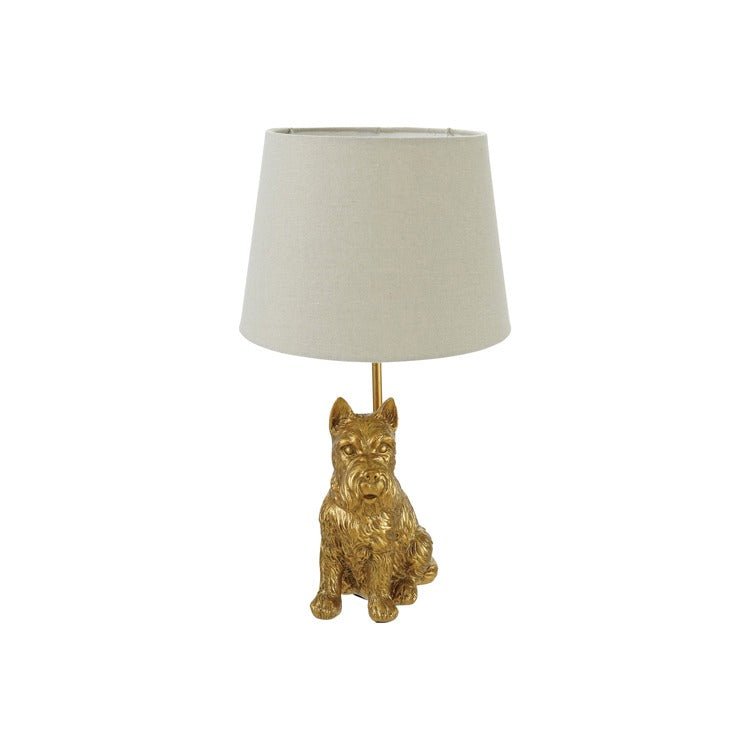 Hazel Mazel Resin Scottie Shped Table Lamp W Inline Switch, Antique Gold Finish - From Me To You