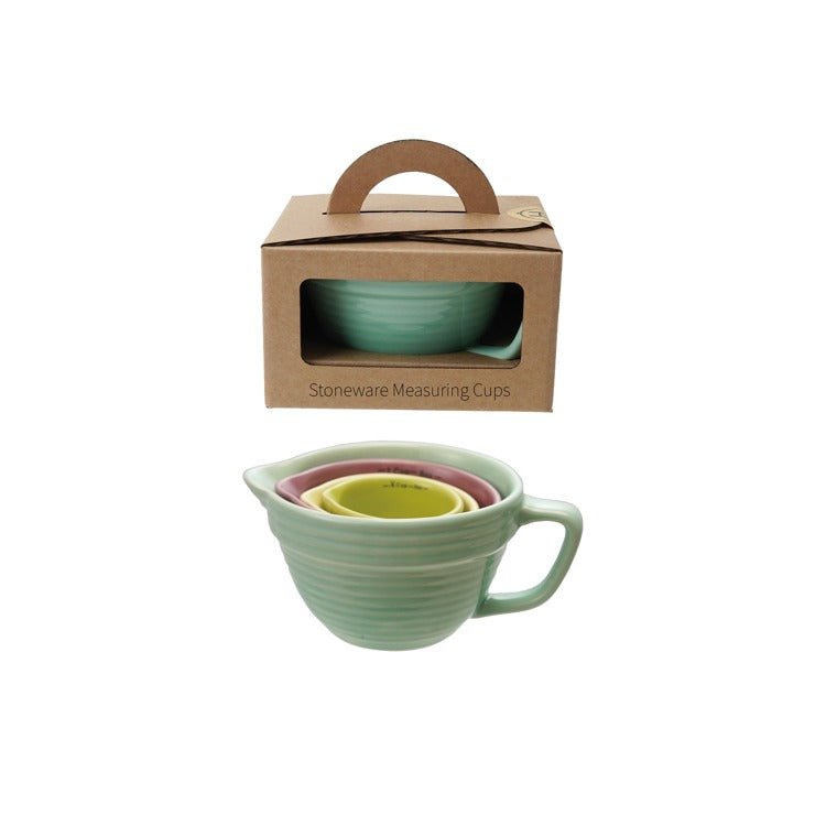 Hazel Mazel S/4 Stoneware Batter Bowl Measuring Cups - From Me To You