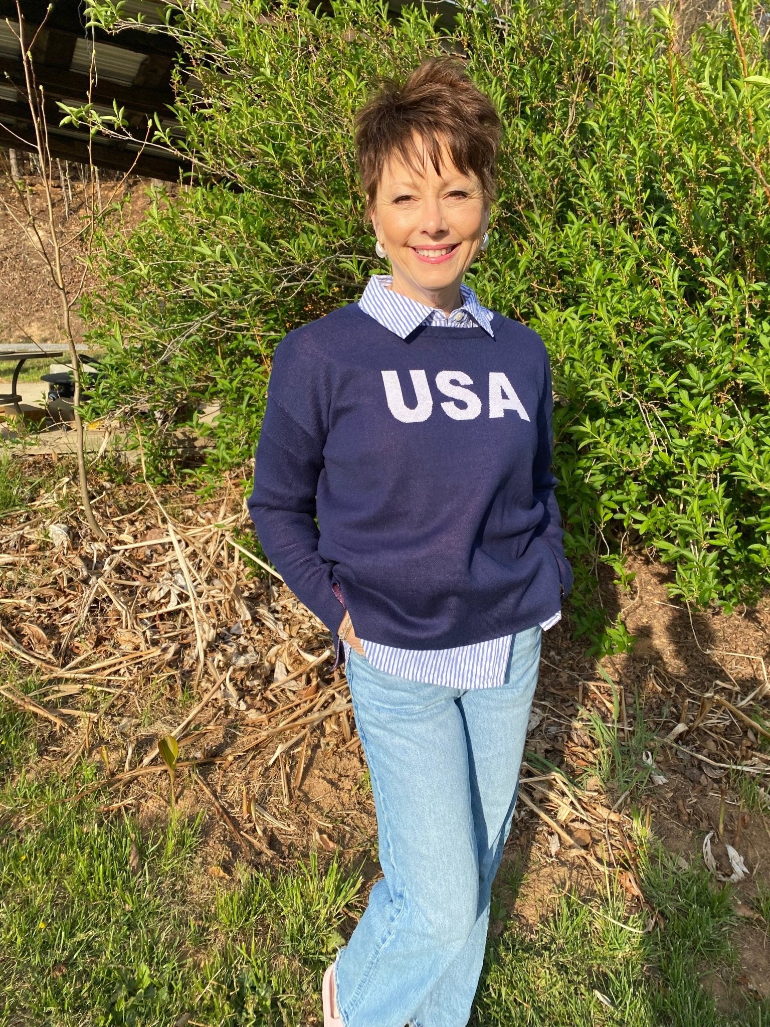 hi low 3 colors patriotic sweater - From Me To You