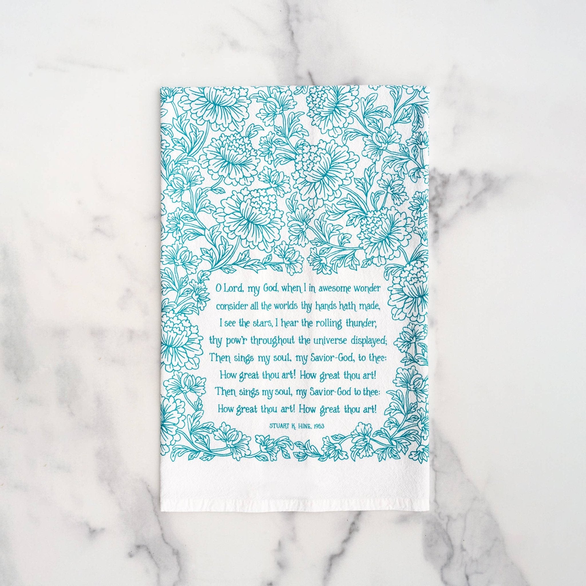 How Great Thou Art Hymn Tea Towel – 24"x20" - From Me To You