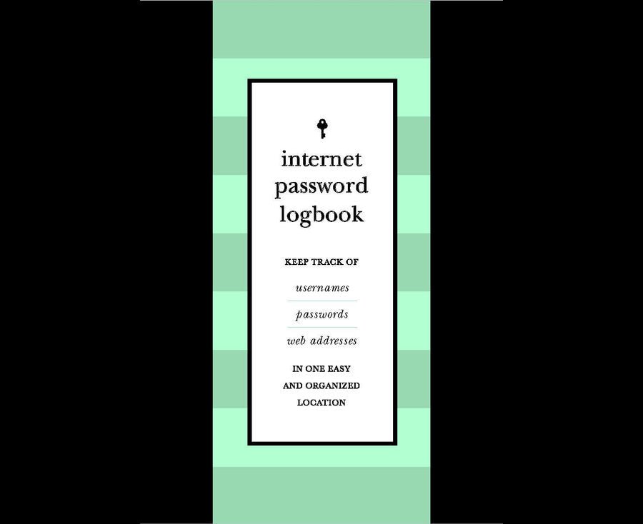 INTERNET PASSWORD LOGBOOK - Black Leatherette - From Me To You