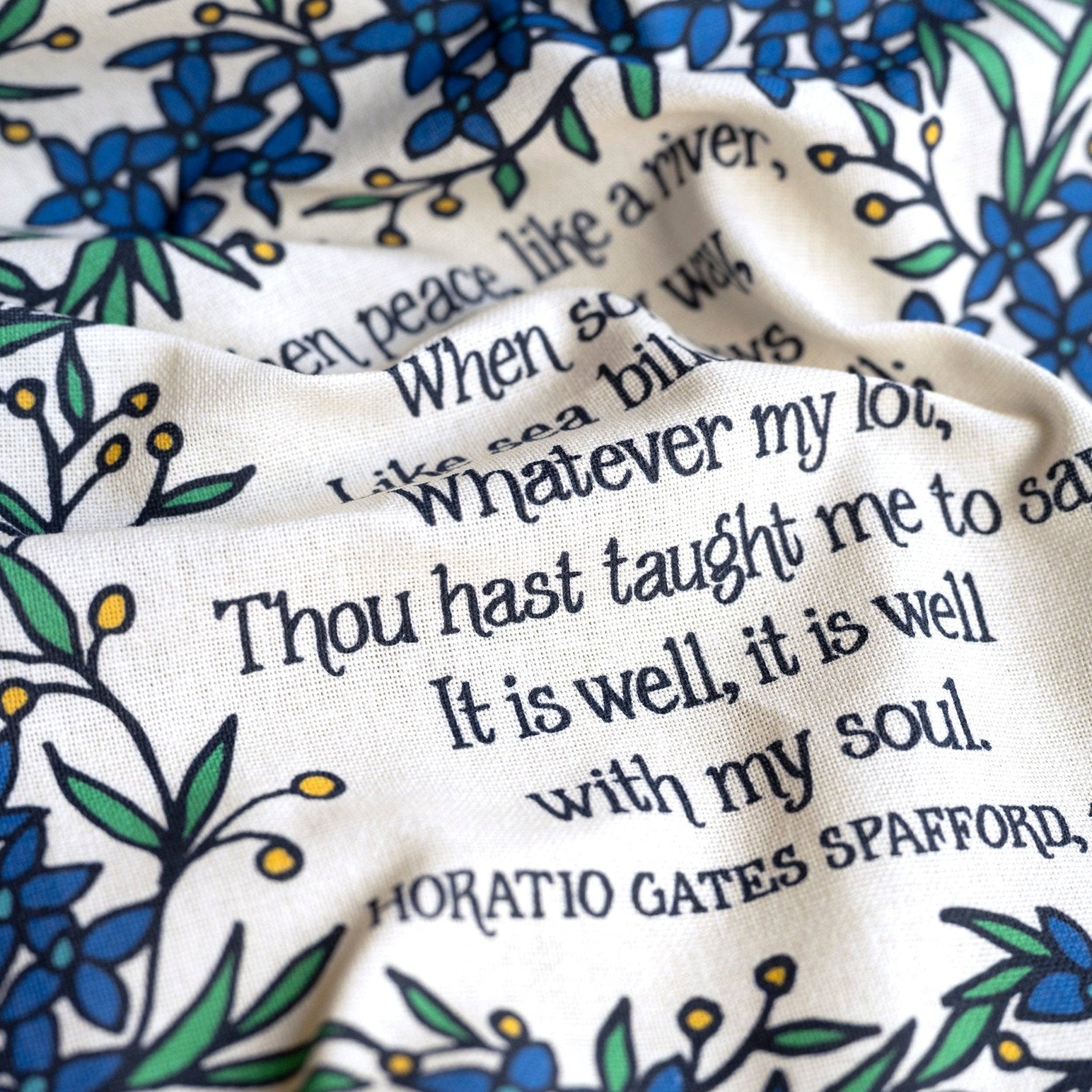 It Is Well Hymn Tea Towel - full color - From Me To You