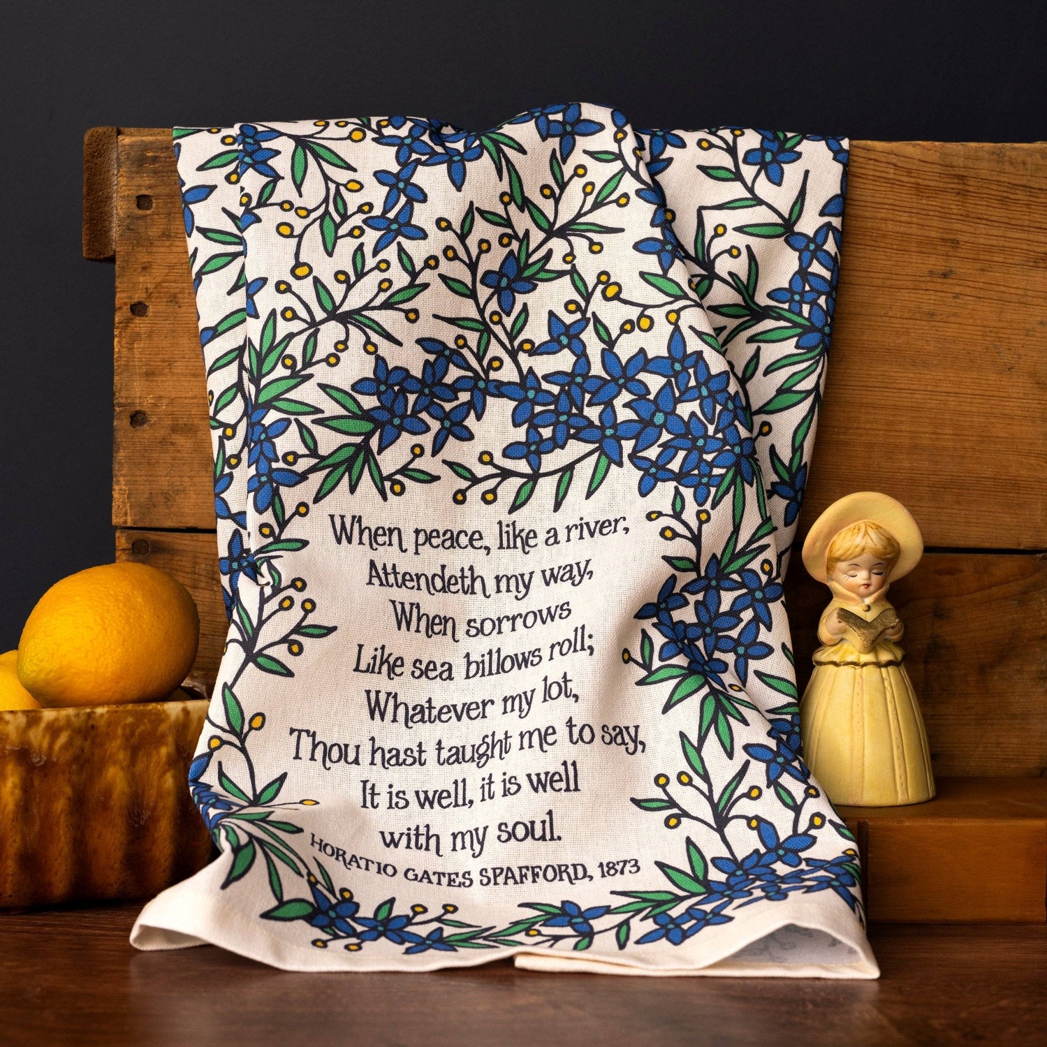 It Is Well Hymn Tea Towel - full color - From Me To You