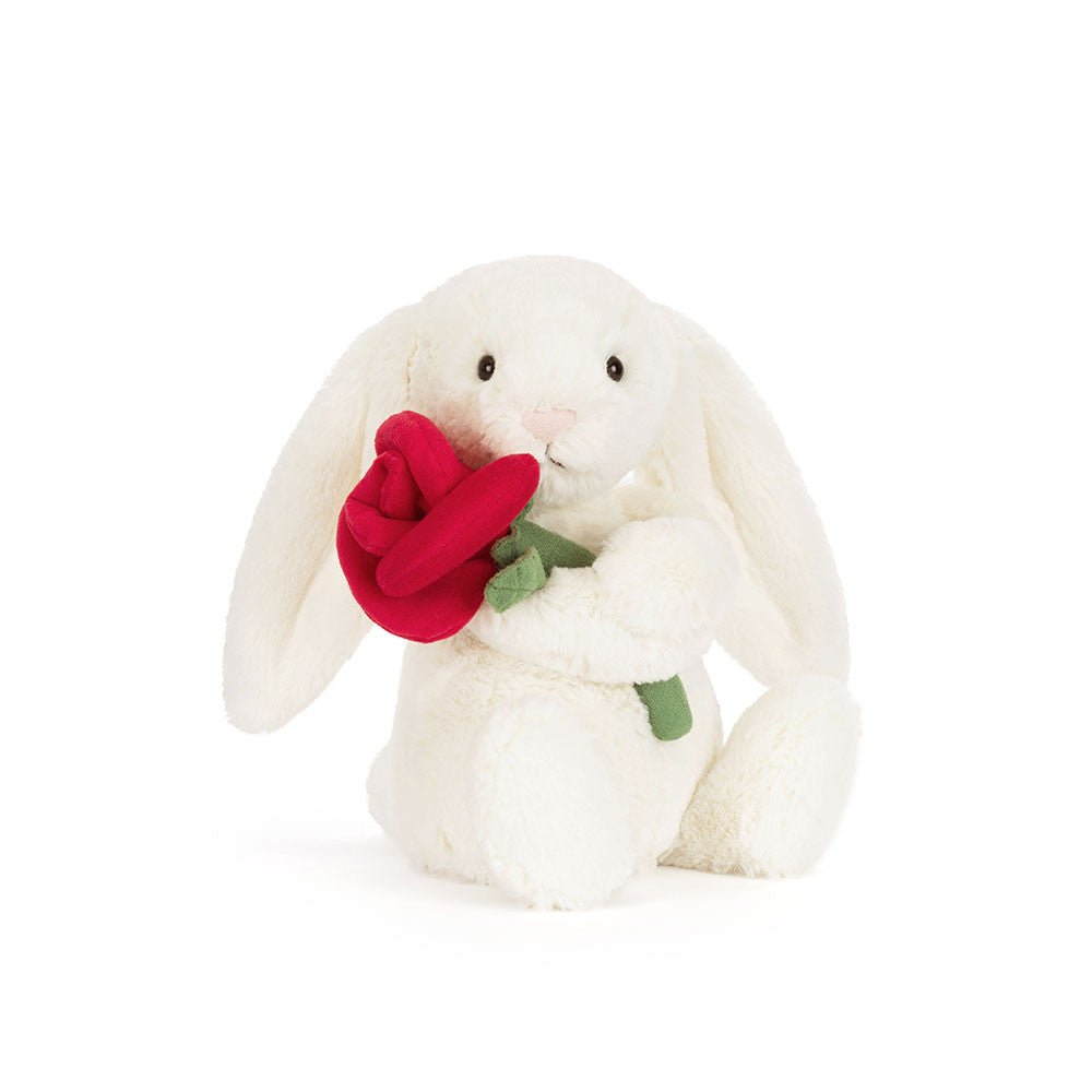 Jellycat - Cream Bunny with Rose - From Me To You