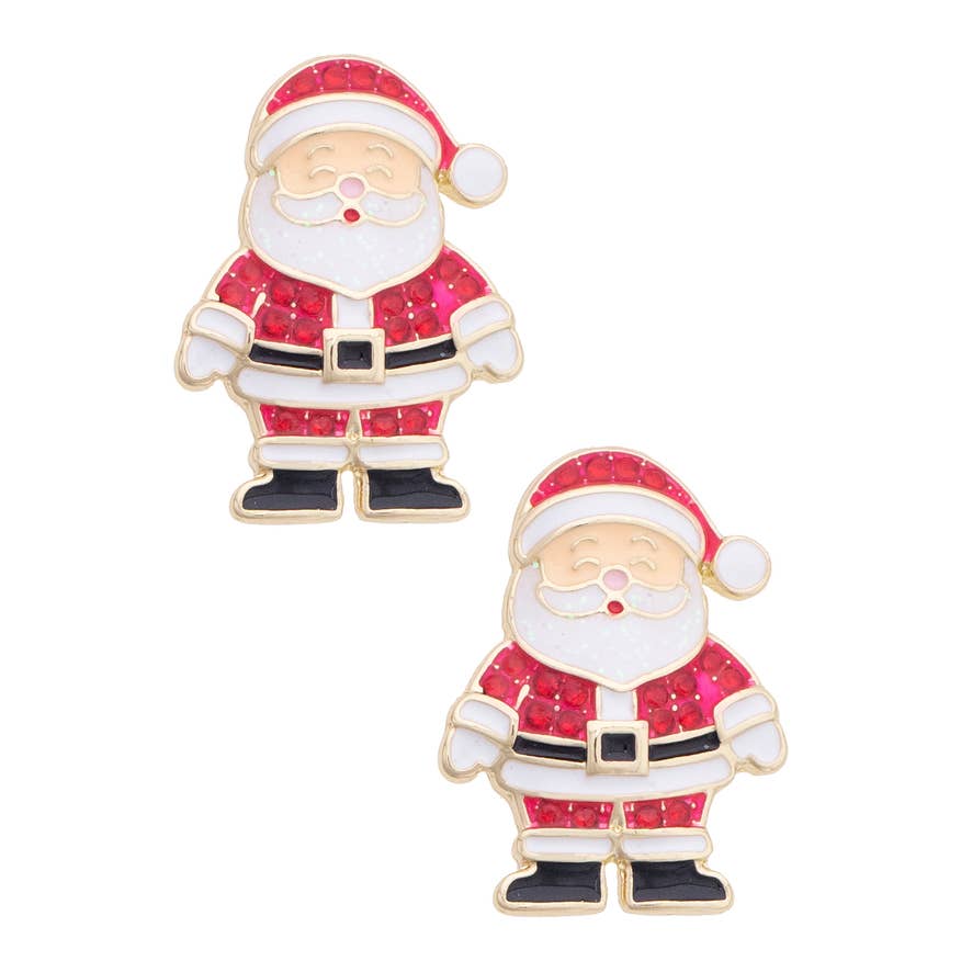 Jolly Santa Stud Earrings | Canvas Style - From Me To You