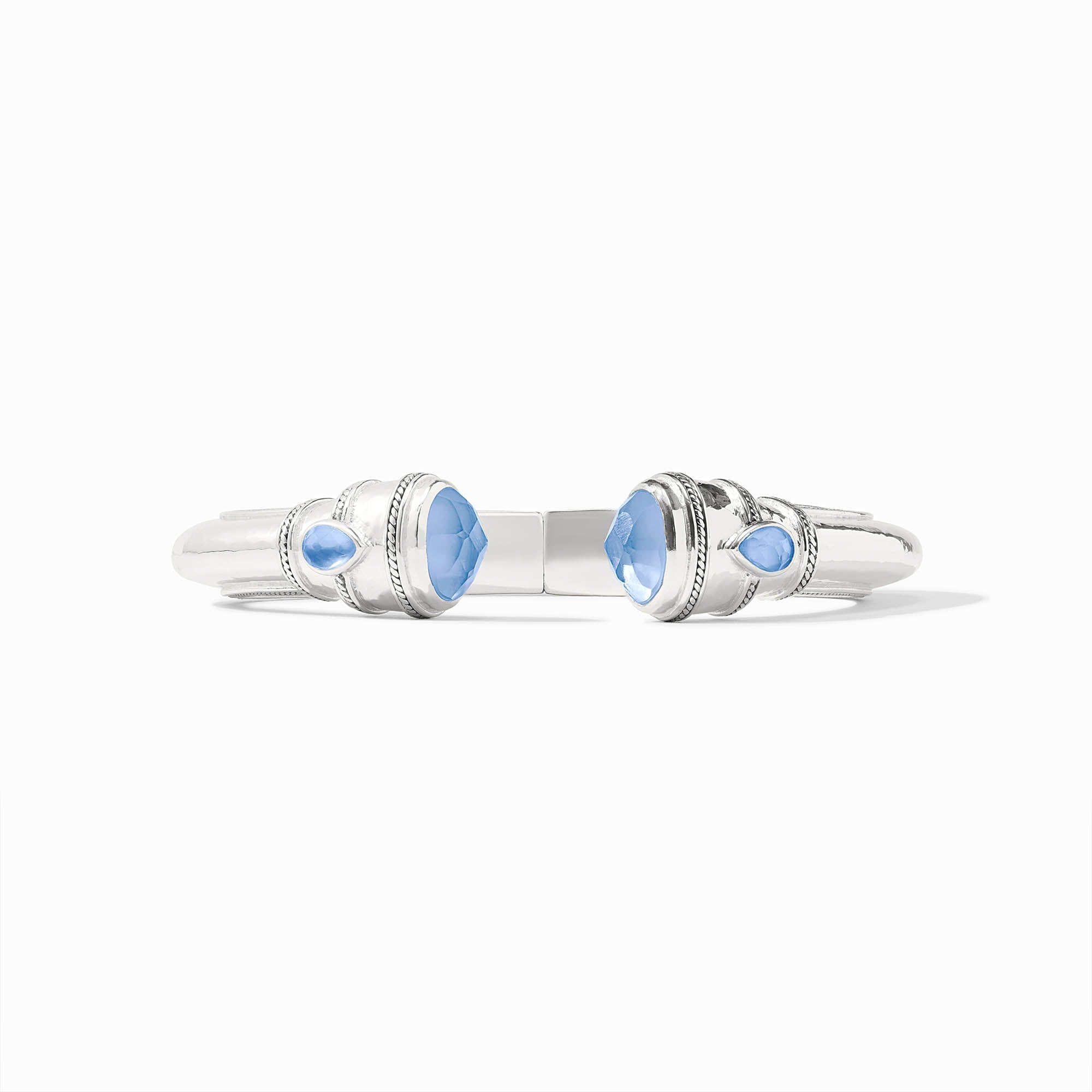 JULIE VOS Cannes Demi Cuff - Silver - Iridescent Chalcedony Blue - From Me To You