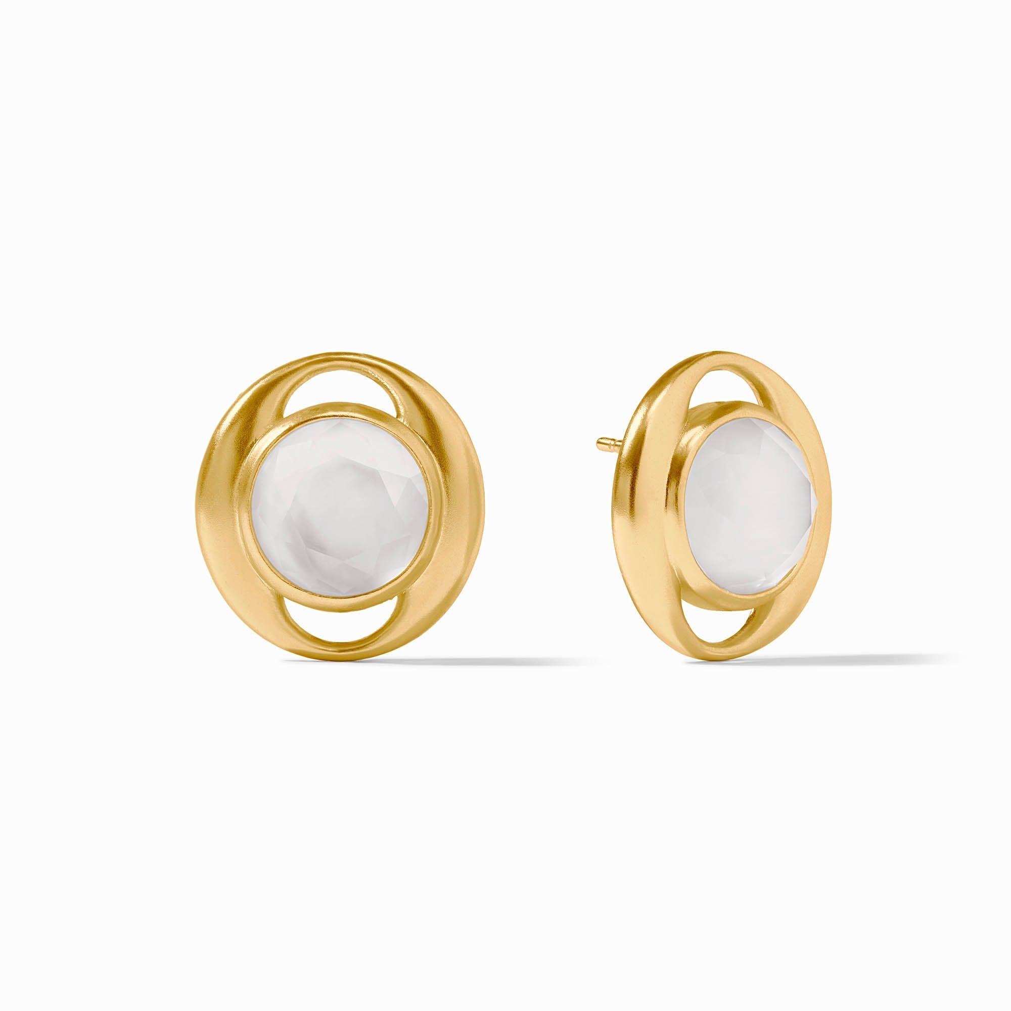 Julie Vos Laguna Stone Stud - Iridescent Clear Crystal - OS - From Me To You