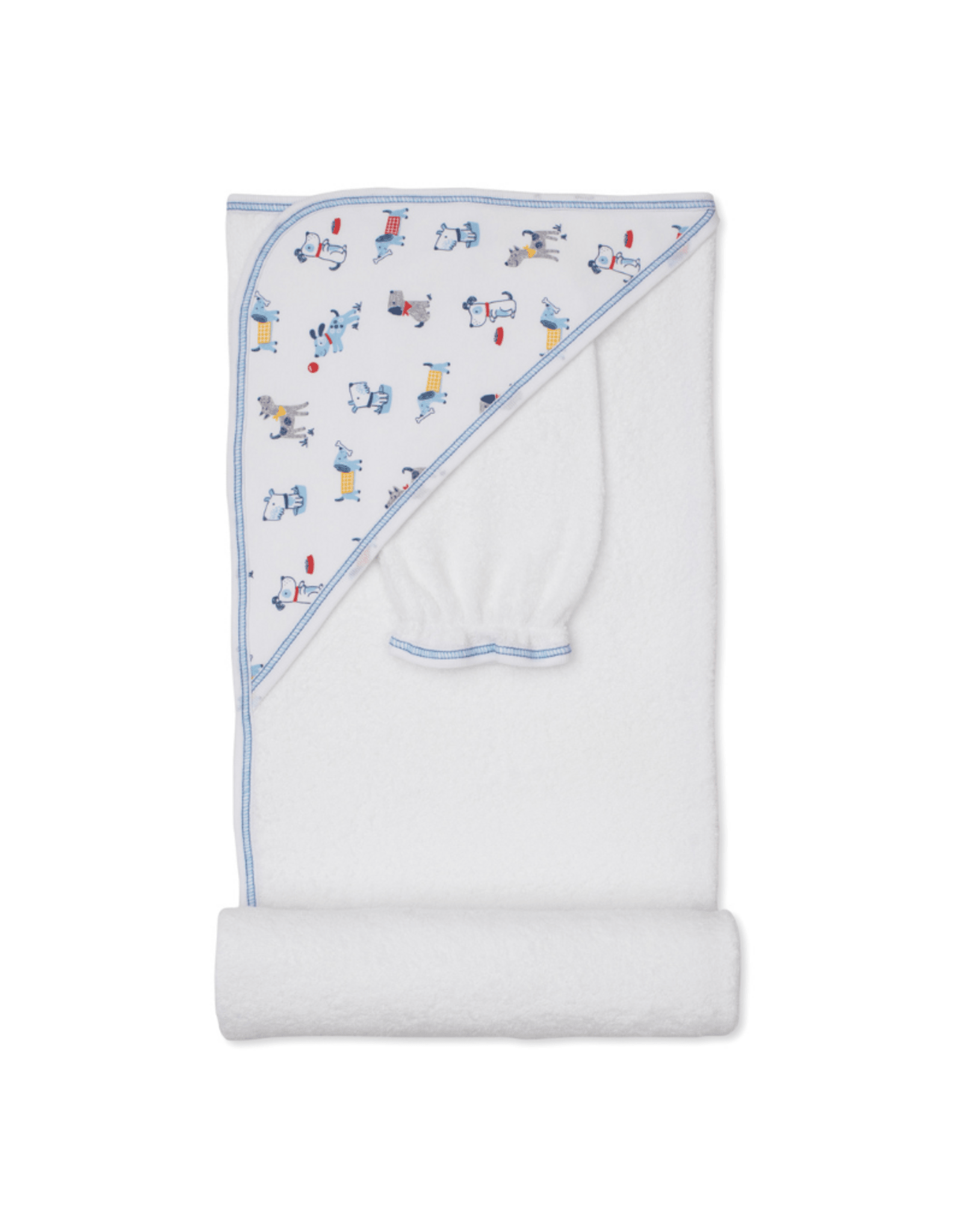 kissy kissy - Puppy Patch Print Hooded Towel w/ Mitt Set - From Me To You
