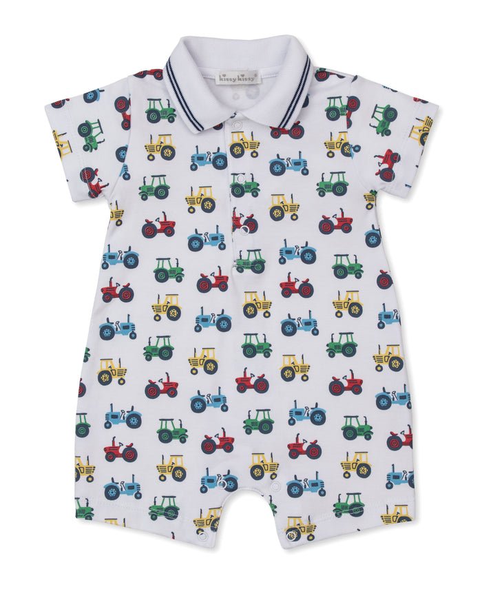 kissy kissy - Trusty Tractors Short Playsuit w/ Collar - From Me To You