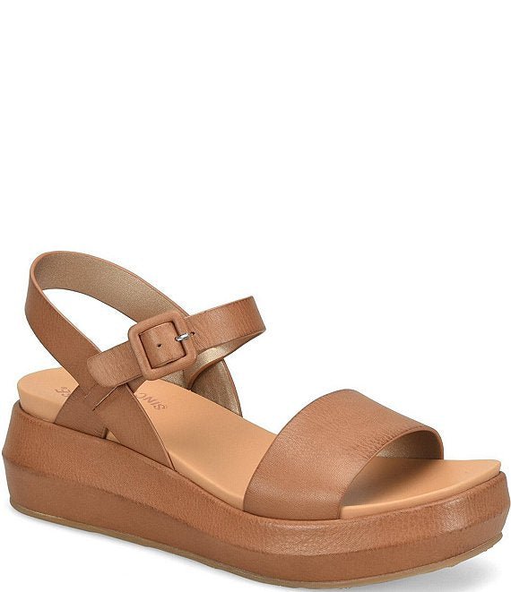Kork - Ease Hallie Leather Quarter Strap Wedge Sandals - From Me To You