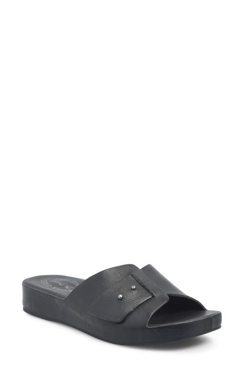 Kork - Ease Mesa Leather Slide Sandals - Black - From Me To You