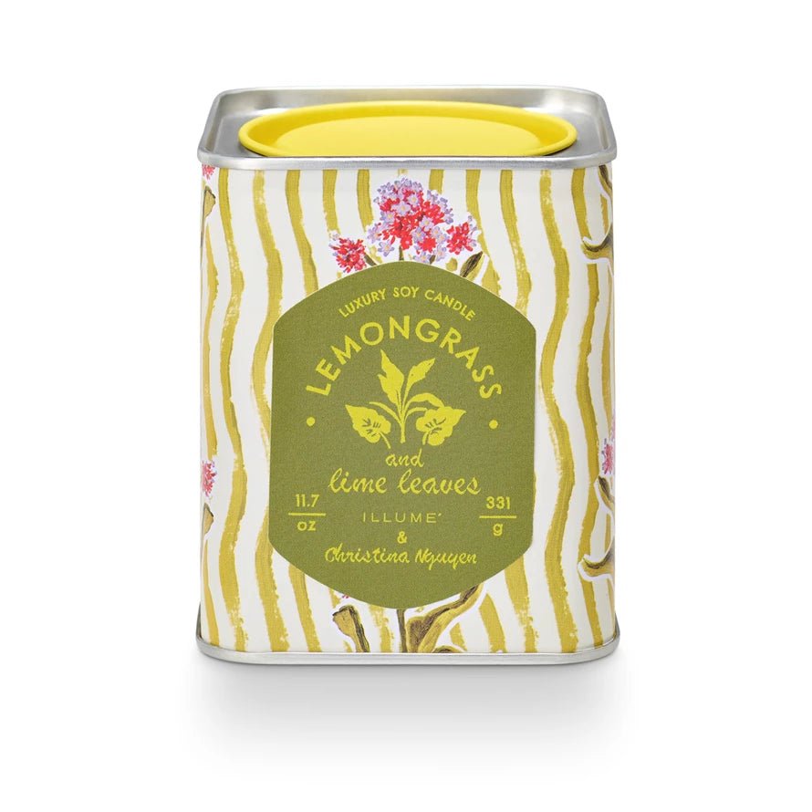 Lemongrass & Lime Printed Sq Tin Lemongrass & Lime Leaves - From Me To You