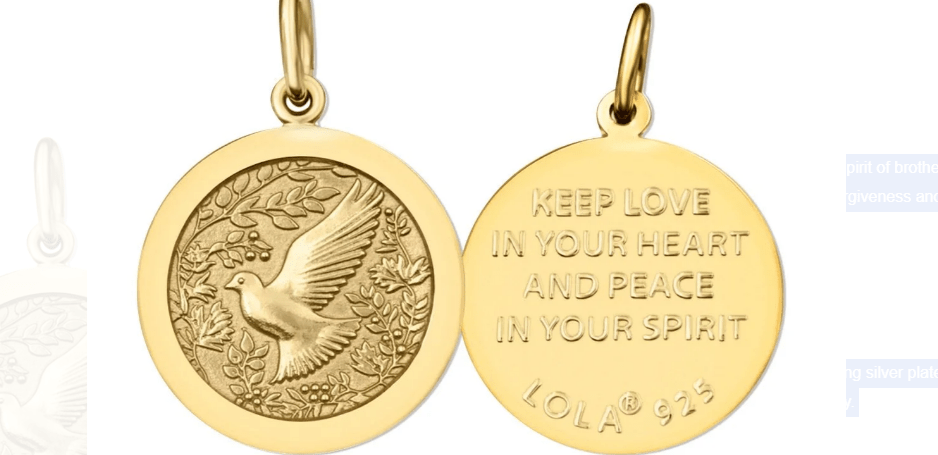 LOLA 19mm Dove All Gold Small Pendant - From Me To You