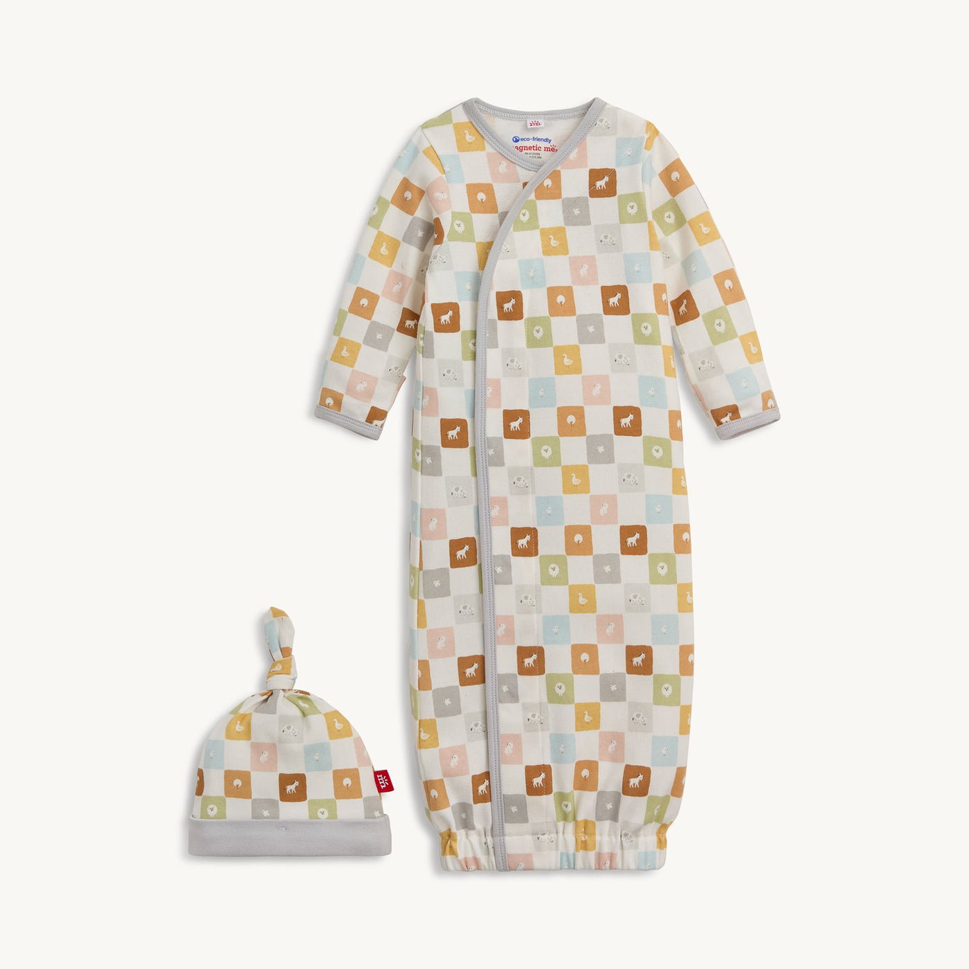 Magnetic Me - CHECKMATE ORGANIC COTTON GOWN+HAT - From Me To You