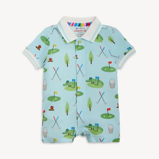 Magnetic Me Gopher It Modal S/S Short Polo Romper - From Me To You