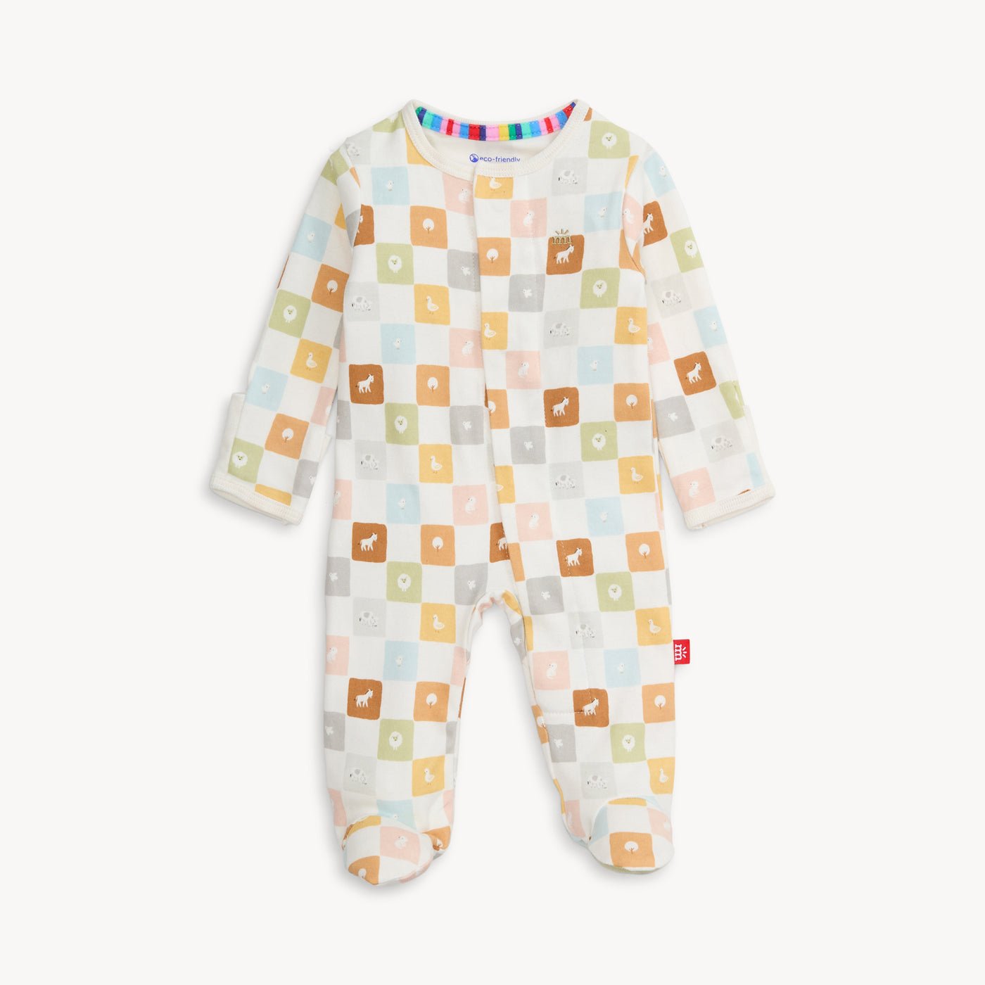 Magnetic Me - Modal Magnetic Footie - CHECKMATE ORGANIC COTTON FOOTIE - From Me To You