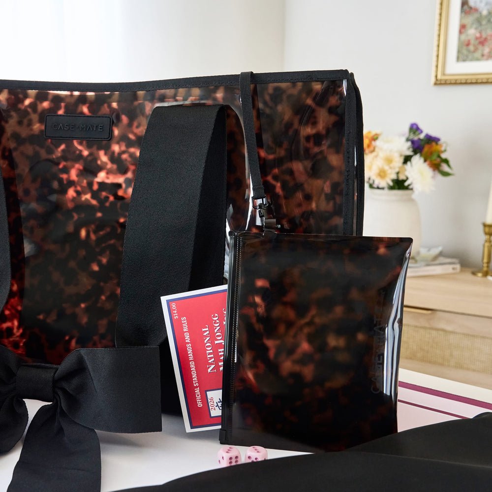 Mahjong Jelly Tote Set, Tortoiseshell Bow | Case-Mate - From Me To You