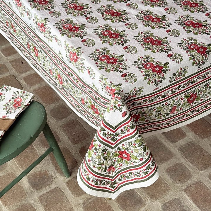 Mahogany - 60" x 120" Tablecloth - Holly & Berry Ivory - From Me To You