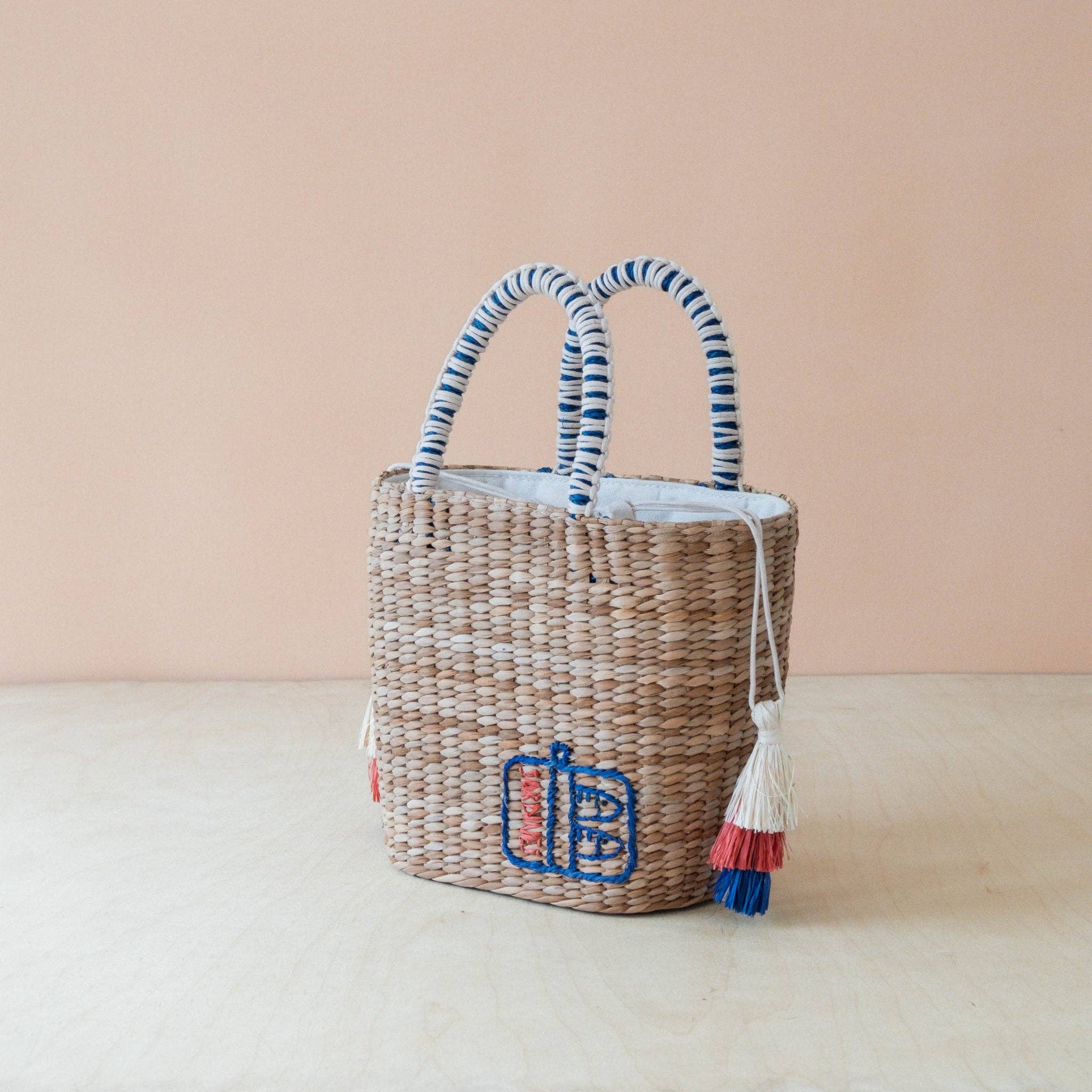 Mini Woven Tote Bag with Embroidered Sardine Can – Artisan Tote | LIKHÂ - From Me To You