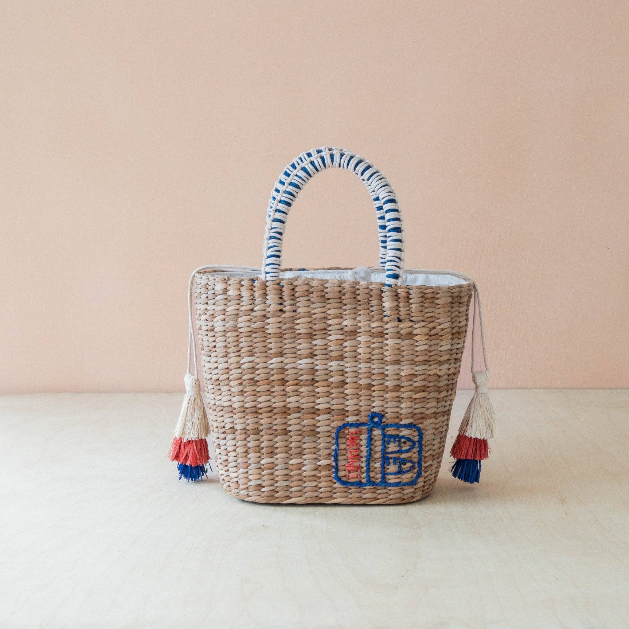 Mini Woven Tote Bag with Embroidered Sardine Can – Artisan Tote | LIKHÂ - From Me To You