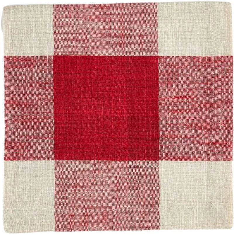 Tableau-Monroe Check-Cranberry Napkin-Set of 4