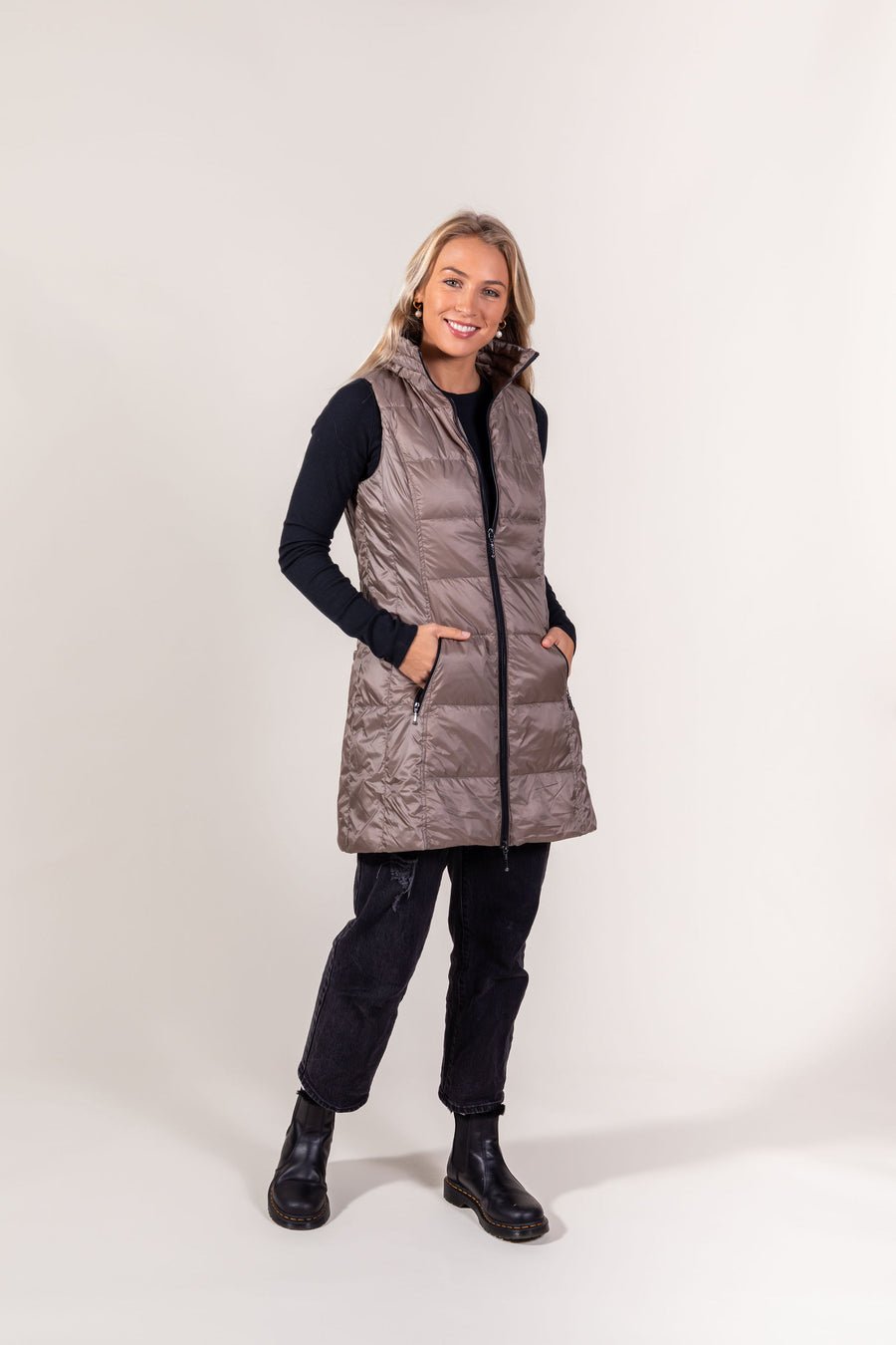 My Anorak - THE LONG QUILTED VEST - Smokey Mauve - From Me To You
