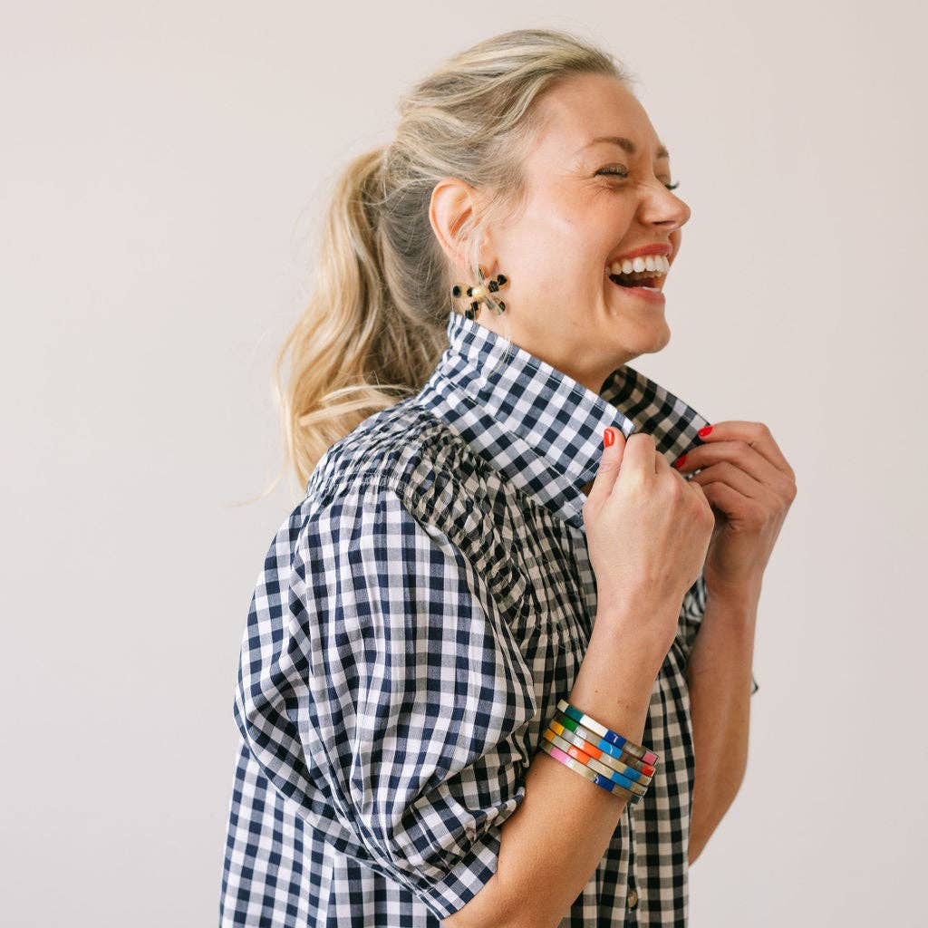 Navy Gingham Oasis Dress - From Me To You