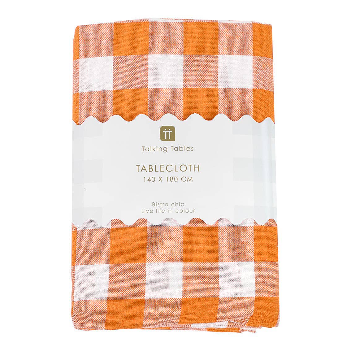 Orange & White Fabric Gingham Tablecloth | Halloween | - From Me To You