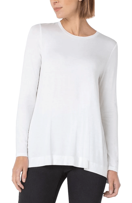 Pine Apparel "Liverpool" L/S Scoop Neck Modal Top-Snow - From Me To You