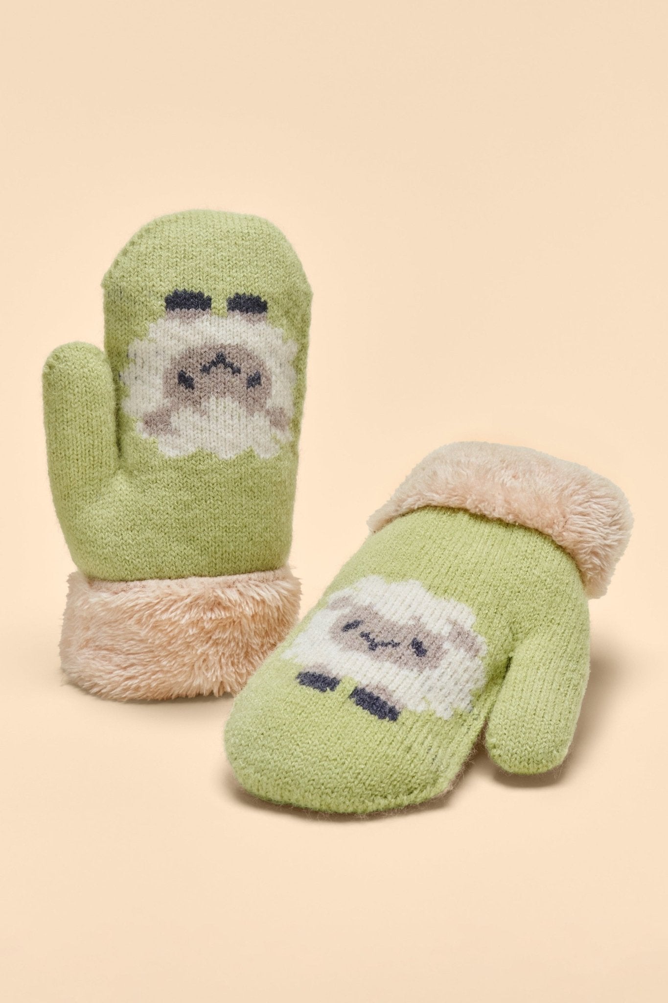 Powder Design Kids Mittens - Sheep - Sage - From Me To You