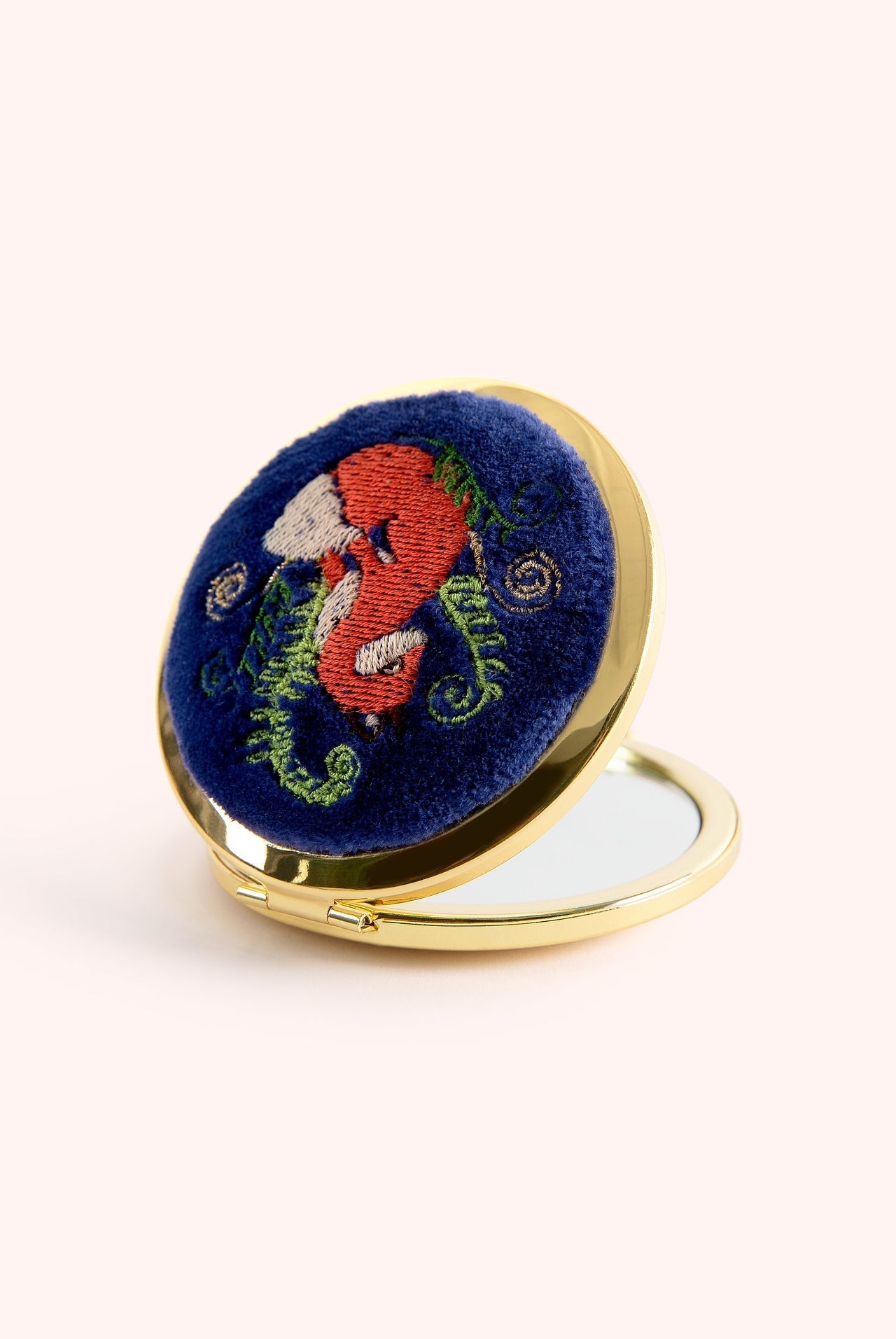 Powder - Embroidered Compact Mirror - Elegant Fox - From Me To You