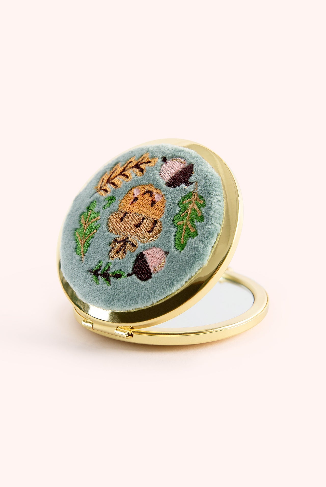 Powder - Embroidered Compact Mirror - Happy Acorn - From Me To You