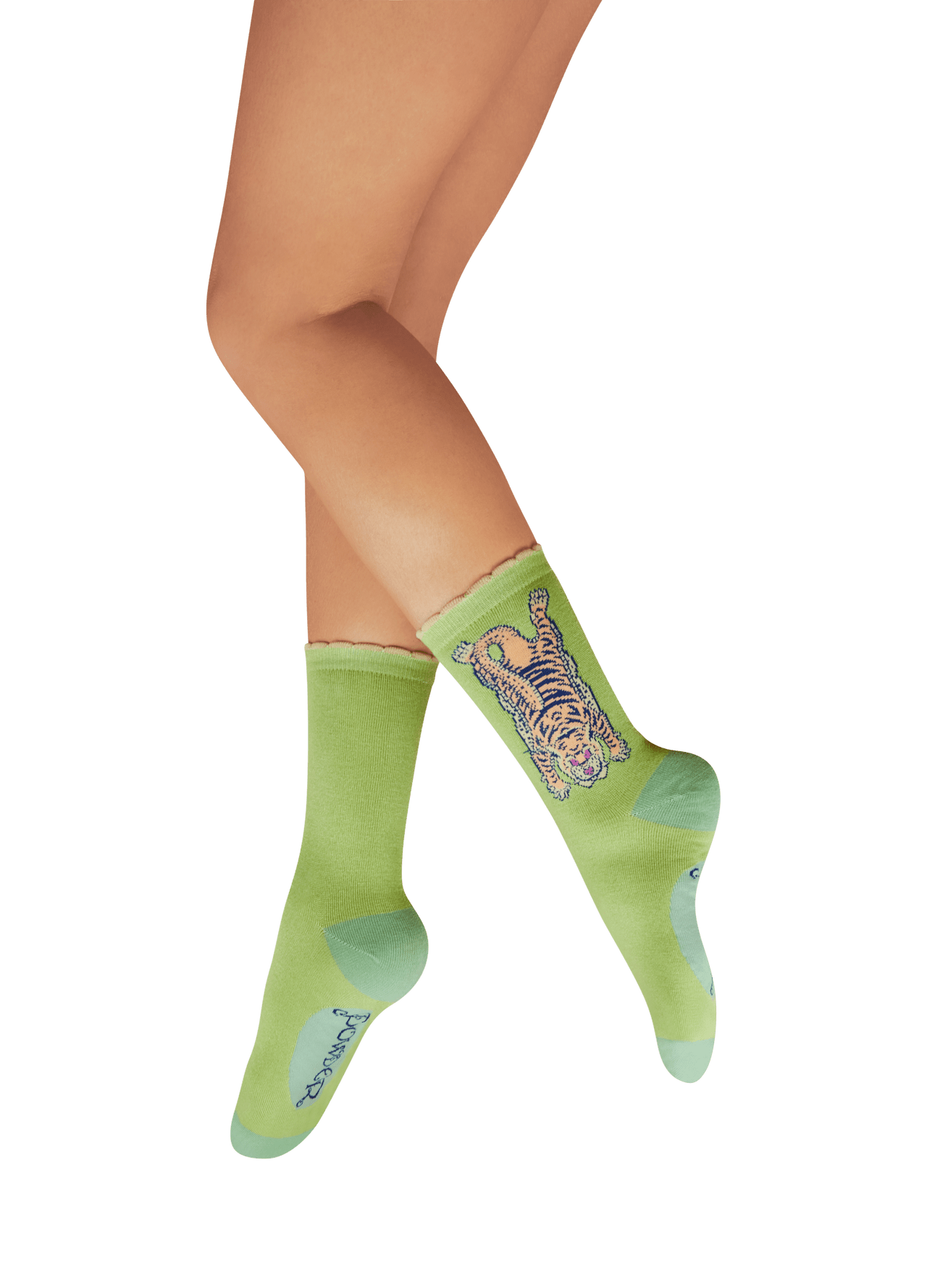 Powder - Ladies' Ankle Socks - Ikat Tiger - Mint - From Me To You