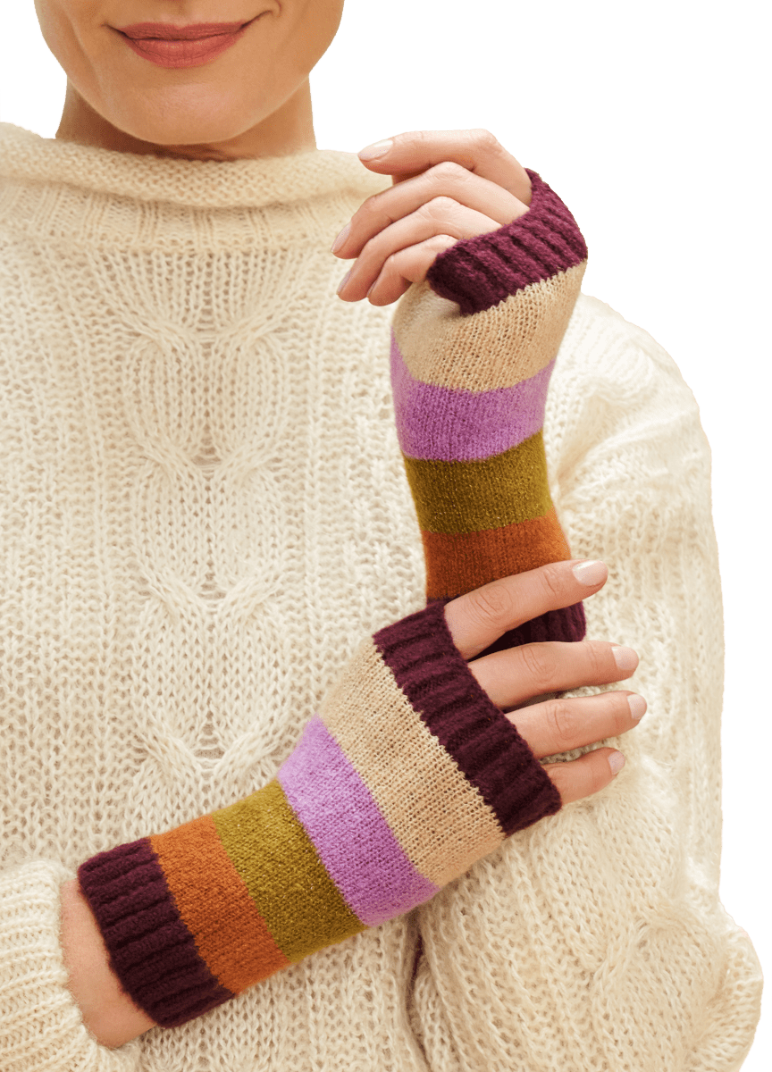 Powder - Ladies Lilia Wrist Warmers - Vintage Mix - From Me To You