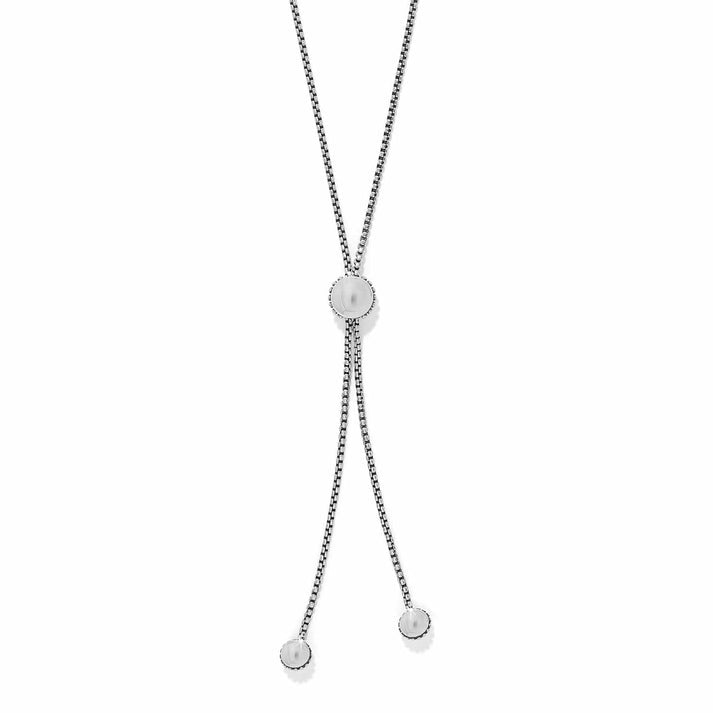 Brighton Pretty Tough Bold Stud Lariate Necklace-Silver