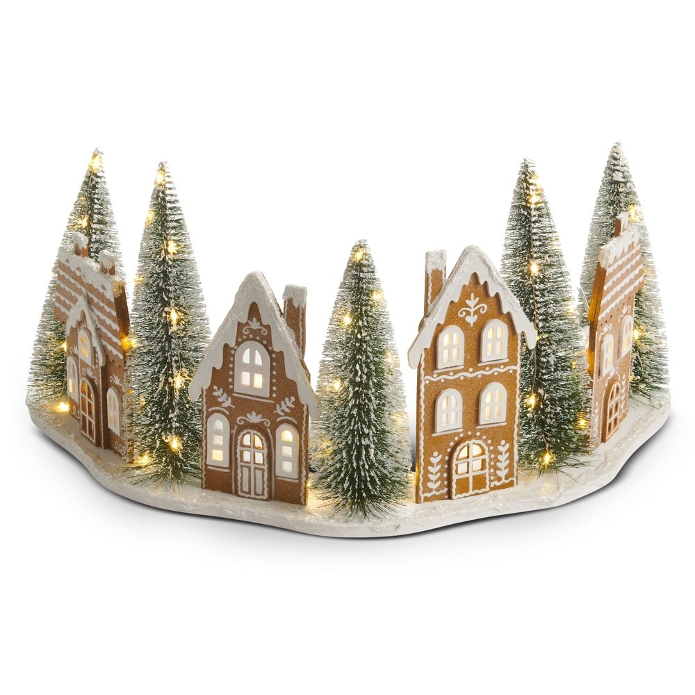 Raz 20" Lighted Gingerbread Village Half Tree Collar - From Me To You