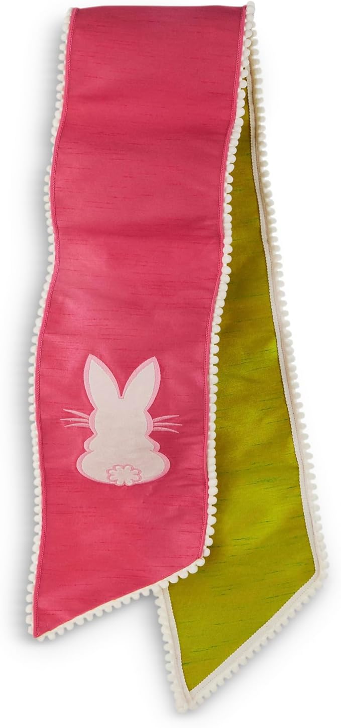 Raz 53" Bunny Pom Pom Wired Wreath Sash - From Me To You