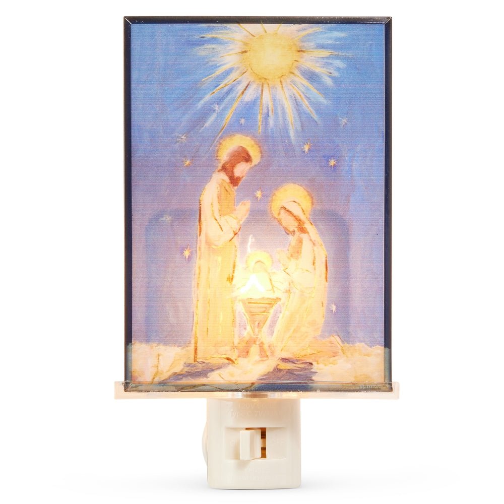 Raz 6" Holy Family Stained Glass Night Light - From Me To You