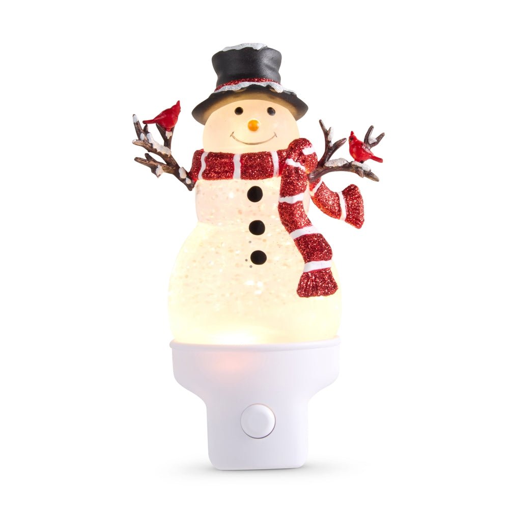 Raz 6" Swirling Glitter Snowman Night Light - From Me To You